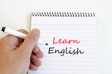 Learn english text concept