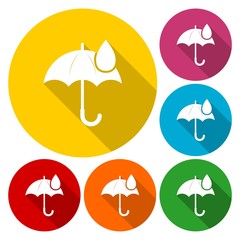Umbrella sign icon. Water drop symbol