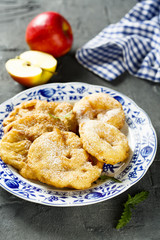 Battered apple rings
