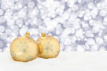 Weihnachten Gold Weihnachtskugeln Dekoration mit Schnee Weihnach