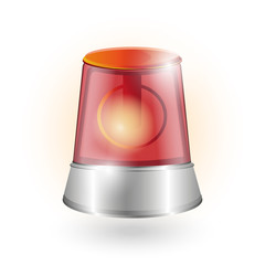 red siren warning alarm, fire alarm,chrom elements, background