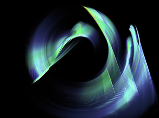 Abstract blue and yellow swirling fractal