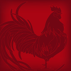 Red rooster. Happy Chinese new year 2017. Vector