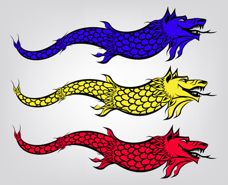 Legendary Dacian Dracon Flags In The Colors Of The Modern Days R