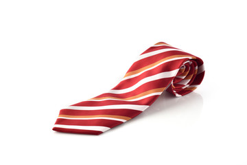 Necktie with Red ,Orange and White Strips