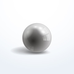Metal sphere, steel object, abstract background, vector illustration
