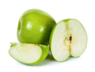 Green apple isolated on the white background