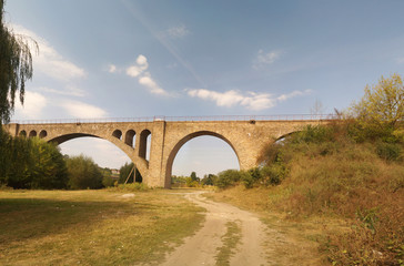 Old Austrian railway viaduct near Ostriv