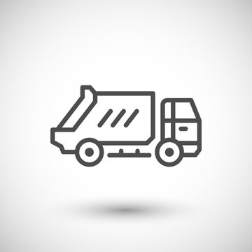 Garbage Truck Line Icon