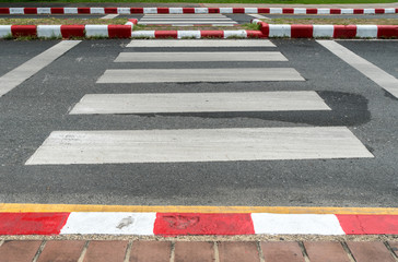 Crosswalk on asphalt road