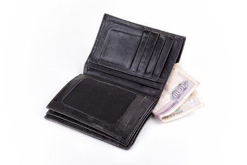 Old wallet and money