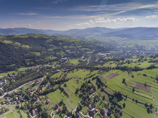 Mountain landcsape at summer time in south of Poland. View from - obrazy, fototapety, plakaty