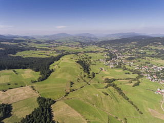 Mountain landcsape at summer time in south of Poland. View from - obrazy, fototapety, plakaty