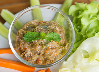 Spicy eggplant chili dip