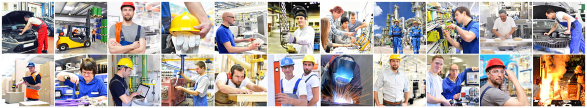 Berufe im Handwerk, Gewerbe und der Industrie - Ausbildung und Portraits von Personen im Berufsalltag