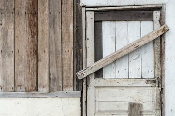 Wooden wall and door