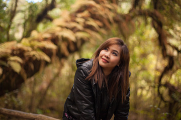 Young asian woman in autumn