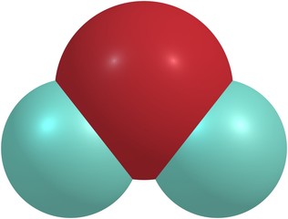 Water molecular structure isolated on white