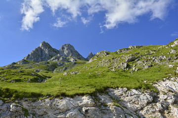 The alpine scenery along the Mangrt Road on Mangrt mountain, the third highest peak in Slovenia. The 12km road, built by the Italian army in 1938, is the highest road in Slovenia.
