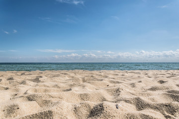 Fototapeta na wymiar Beautiful sand beach on sunny day