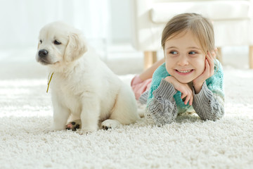 Child and dog 