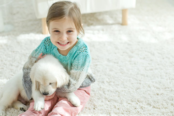 Child and dog 