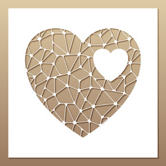 White frame with openwork heart inside.