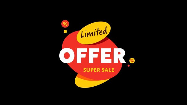 Limited offer sale tag, discount symbol retail, sticker sign price isolated with alpha channel