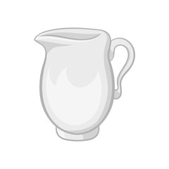 Glass jug icon in black monochrome style on a white background vector illustration