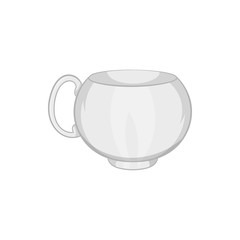 Cup icon in black monochrome style on a white background vector illustration