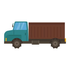 Vector tipper truck illustration isolated on white background. Vector tipper truck under construction icon illustration. Vector tipper isolated vector truck