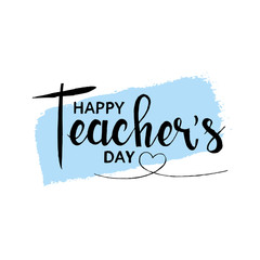 Happy teachers day handwritten lettering