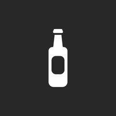 Beer bottle sign simple icon on background