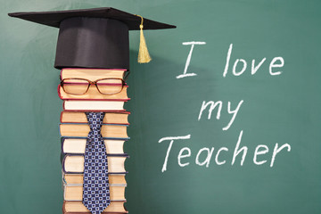 I love my Teacher, funny education concept