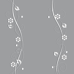 Beautiful floral pattern on gray background.