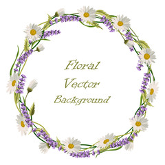 Wreath frame with flowers