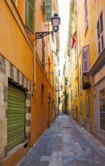 Fototapeta na wymiar FRANCE. Old town architecture of Nice on French Riviera