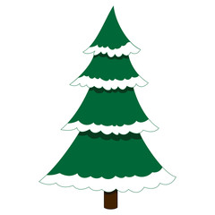 Illustration of a christmas tree on a white background
