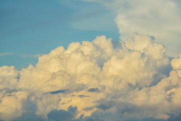 background of clouds and blue sky, evening sky before sunset