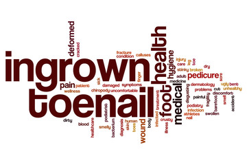Ingrown toenail word cloud