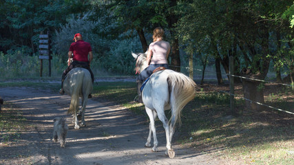 on horseback