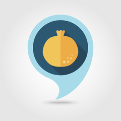 Garnet flat pin map icon. Fruit
