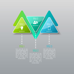 Three steps infographics. Infographic timeline template