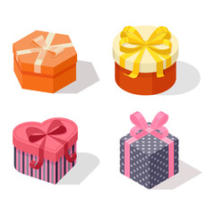 Isometric gift box vector icon isolated