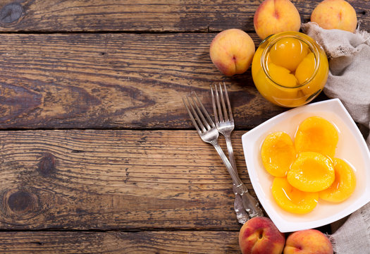 Bowl Of Canned Peaches