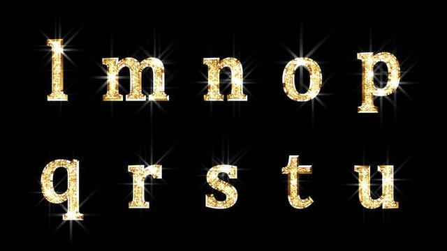 sparkling letters alphabet.