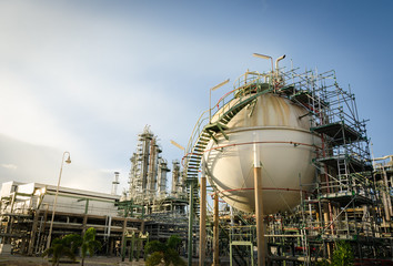 sphere gas storage in petrochemical plant