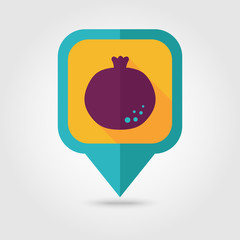 Garnet flat pin map icon. Fruit