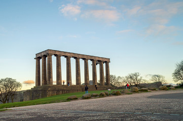 Fototapeta na wymiar National monument of Scotland, on Calton Hill in Edinburgh