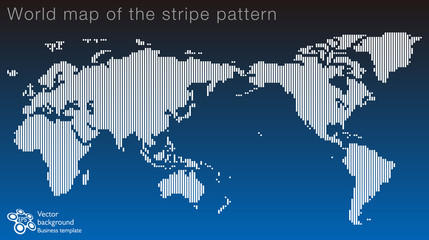 World Map #Striped Pattern